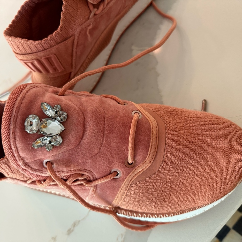Puma Women's Sneakers in Coral with Gem Accents